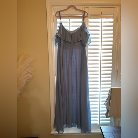 Birdy Grey Dusty Blue Chiffon Curve Bridesmaid/Wedding Dress - Picture 4 of 6